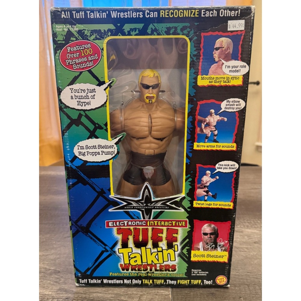 WCW Toy Biz Tuff Talkin Wrestlers Scott Steiner Talking Action Figure 1999 New